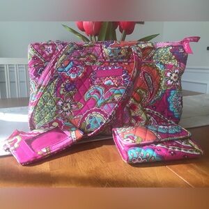 Vera Bradley Pink Swirls 3-piece set
